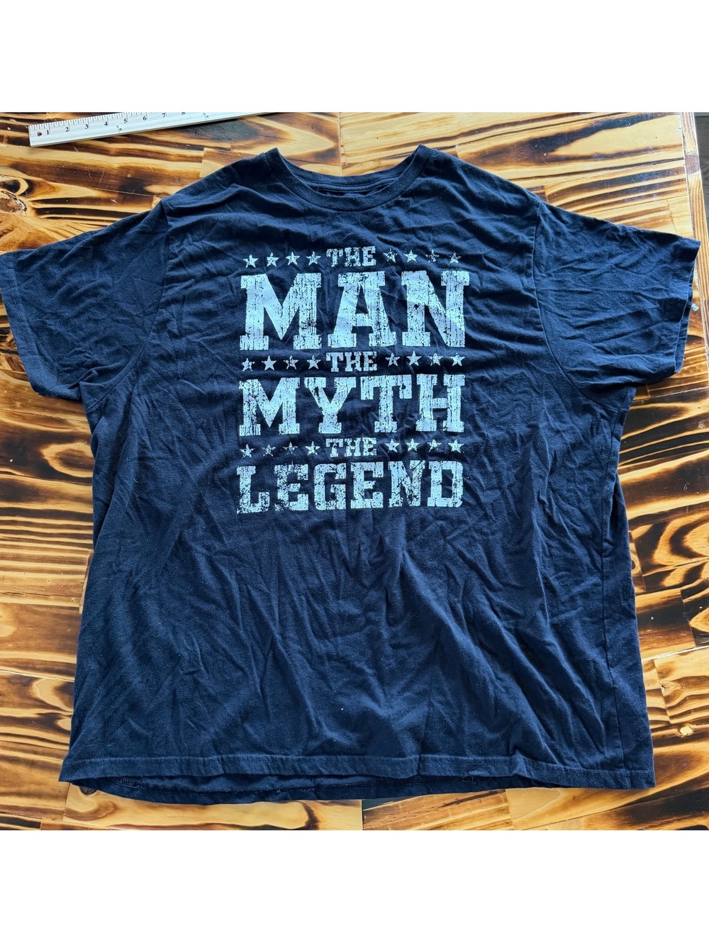 Majestic Men's Black Graphic T-Shirt The Man The Myth The Legend Size L